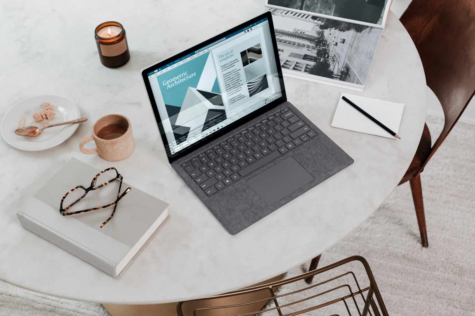 Remote work from a home desk